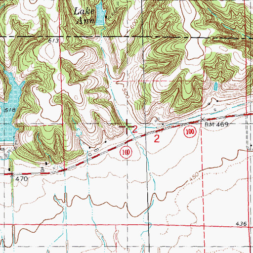 Topographic Map of Briney Lake Dam, IL