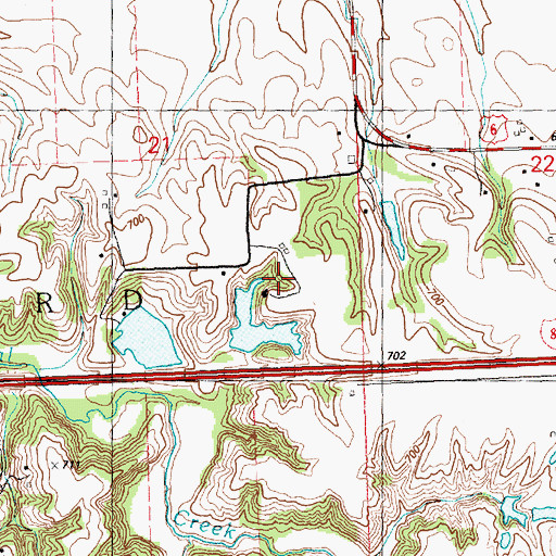 Topographic Map of Edwards Lake Dam, IL