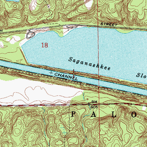 Topographic Map of Dam Number 2, IL