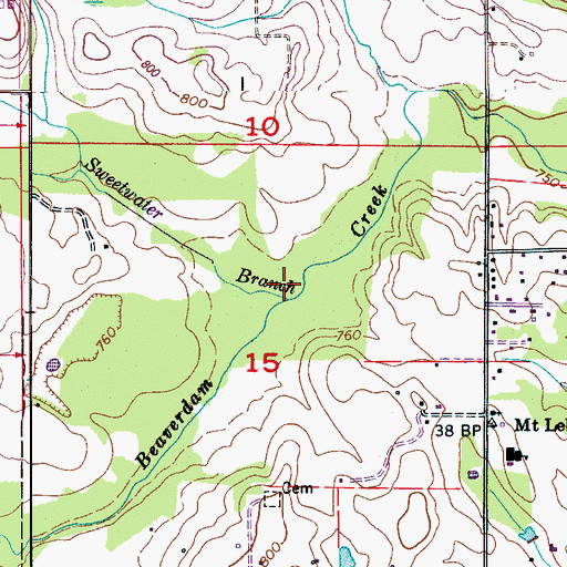 Topographic Map of Banyon Creek, AL