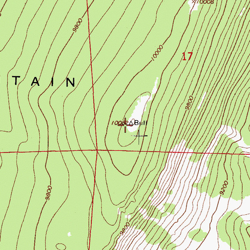 Topographic Map of Bull Mountain, CO
