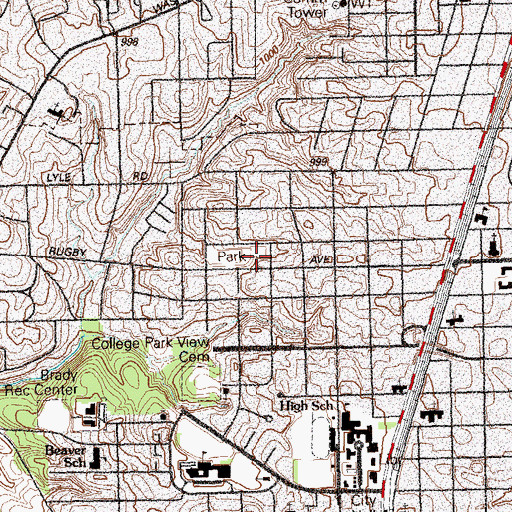 Topographic Map of Barrett Park, GA