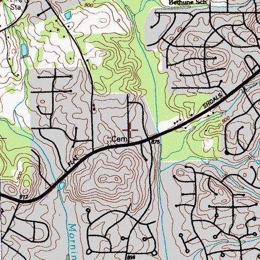 Topographic Map of Beaver Creek, GA