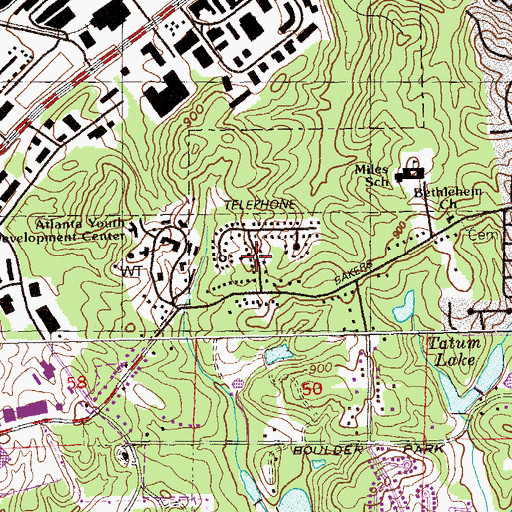 Topographic Map of Boulder Park, GA