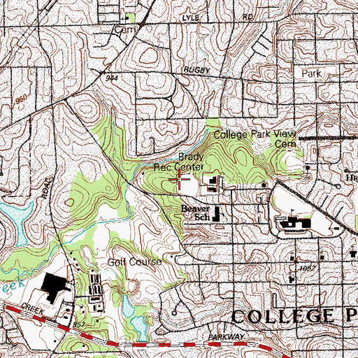 Topographic Map of Brenningham Park, GA