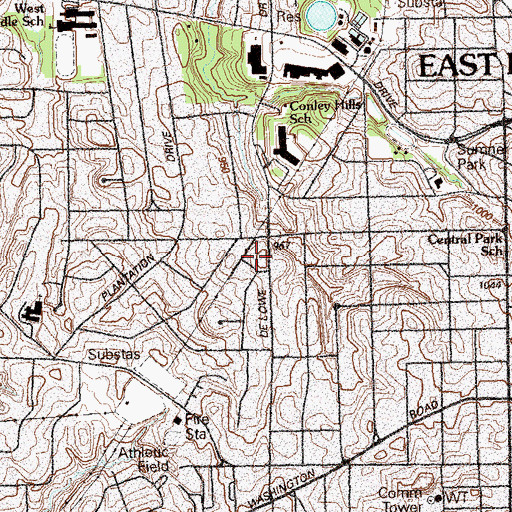 Topographic Map of Christ Lutheran School, GA