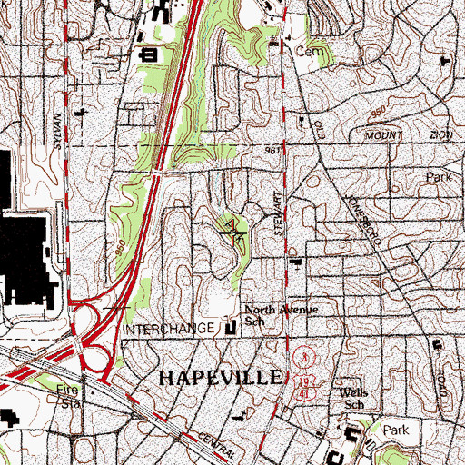 Topographic Map of Cofield Park, GA