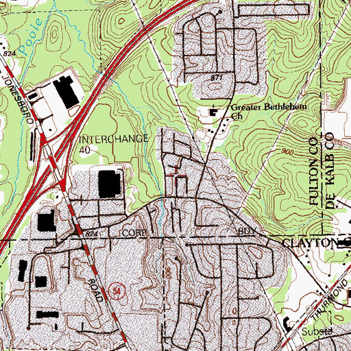 Topographic Map of Doral Park, GA