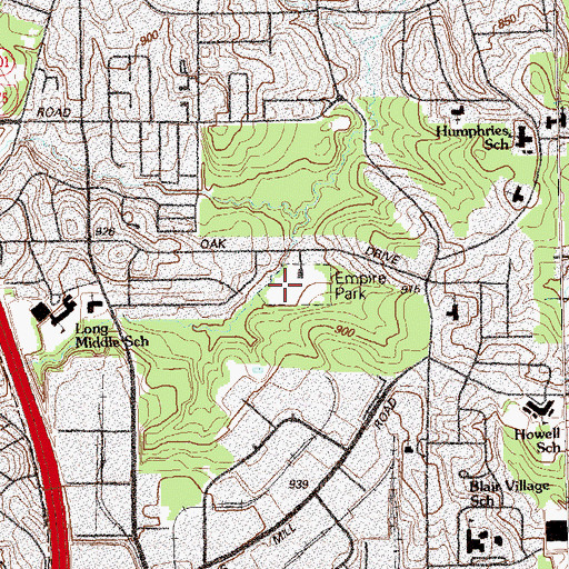 Topographic Map of Empire Park, GA