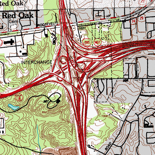 Topographic Map of Exit 15, GA