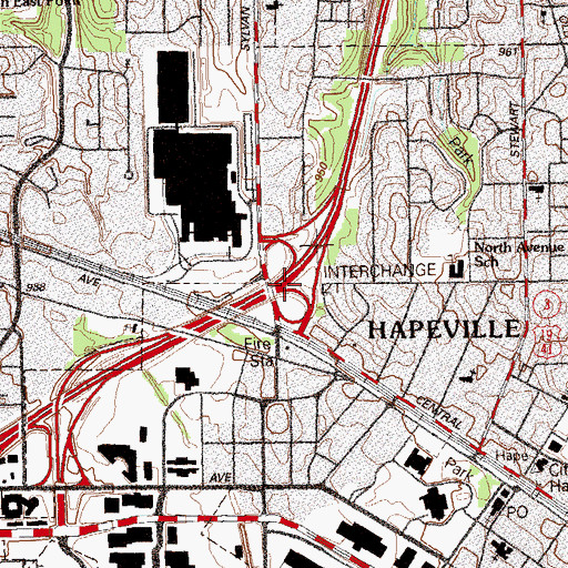 Topographic Map of Exit 21, GA