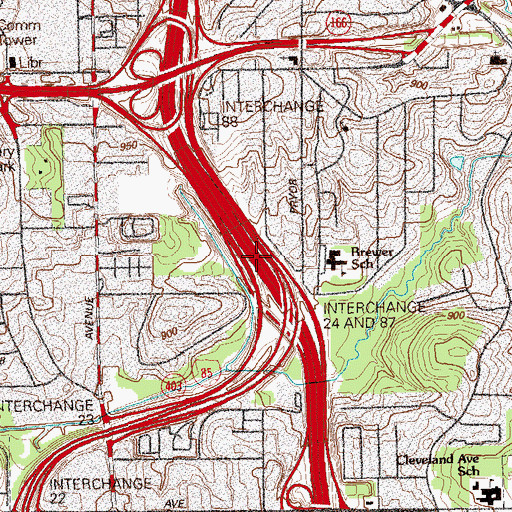 Topographic Map of Exit 87, GA