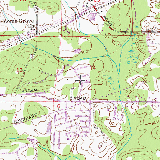 Topographic Map of Gledstone Hills, GA