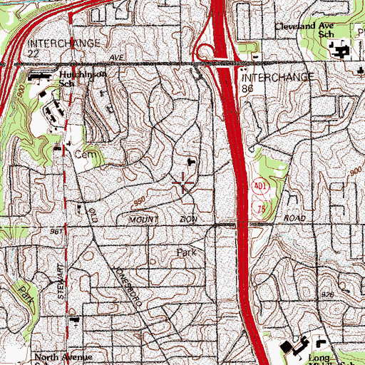 Topographic Map of Hammond Park, GA