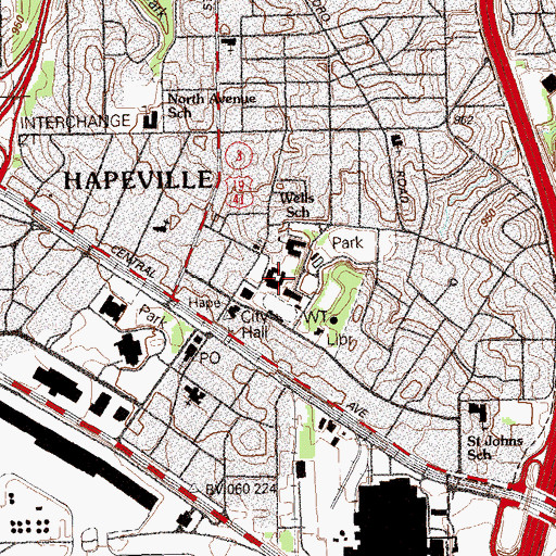 Topographic Map of Hapeville High School, GA