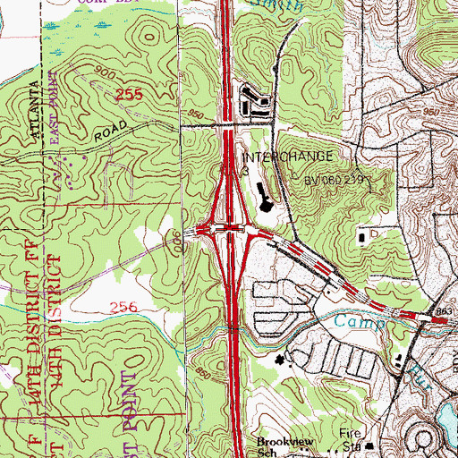 Topographic Map of Interchange 3, GA