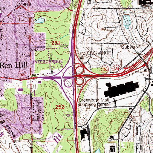Topographic Map of Interchange 4, GA