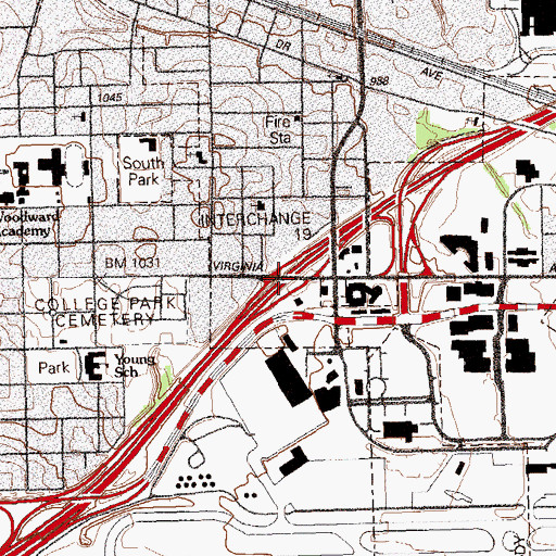 Topographic Map of Interchange 19, GA