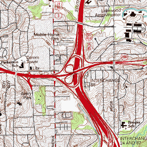 Topographic Map of Interchange 88, GA