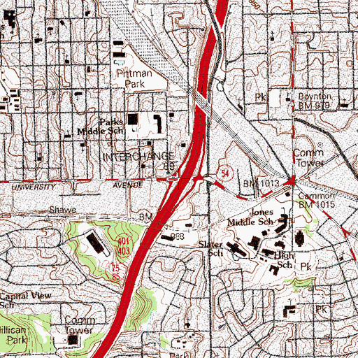 Topographic Map of Interchange 89, GA