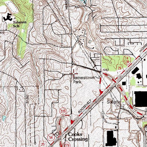 Topographic Map of Jamestown Park, GA