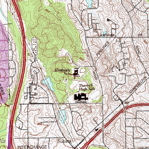 Topographic Map of Kimberly Elementary School, GA