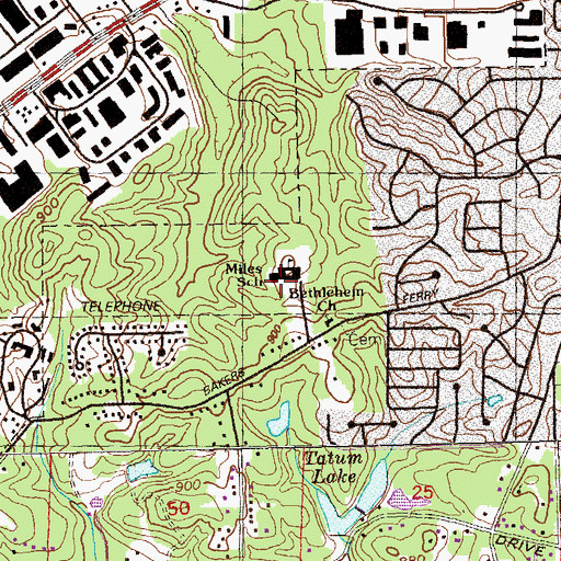 Topographic Map of L P Miles Elementary School, GA