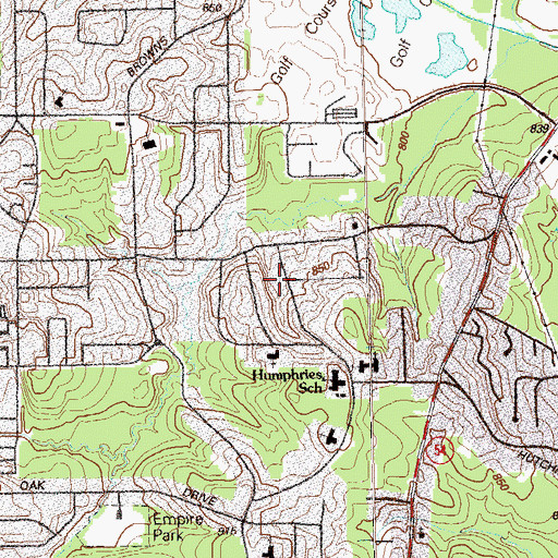 Topographic Map of Orchard Knob, GA