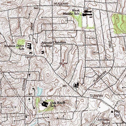 Topographic Map of Rankin Park, GA