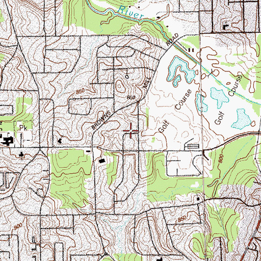 Topographic Map of Rosedale Heights, GA
