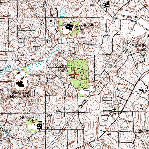 Topographic Map of Sykes Park, GA