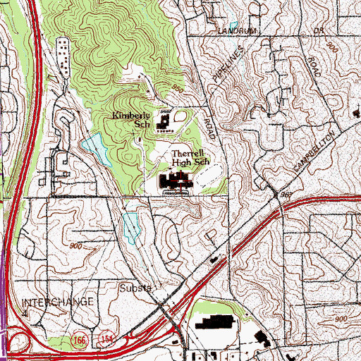 Topographic Map of Thorrell High School, GA