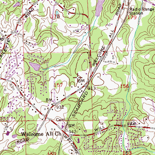 Topographic Map of Camp Creek Middle School, GA