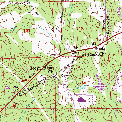 Topographic Map of Canaan Woods, GA