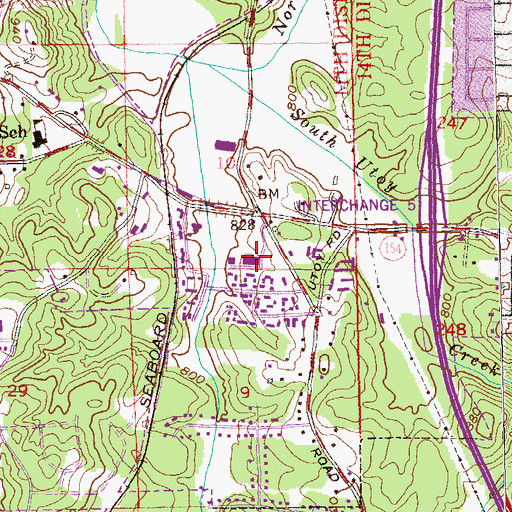 Topographic Map of Hills Community Center, GA