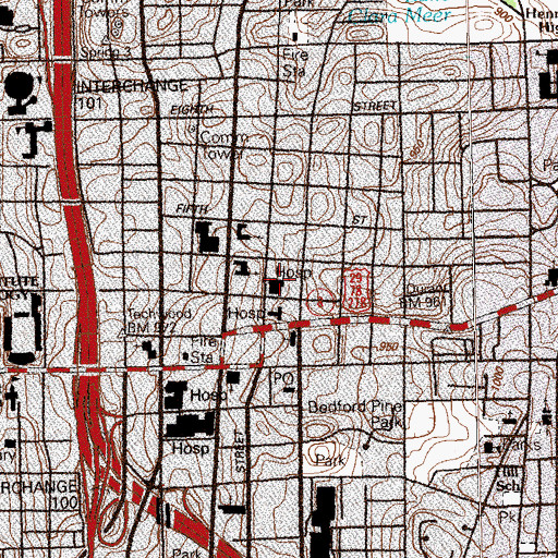 Topographic Map of Atlanta Hospital (historical), GA