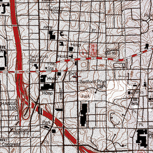Topographic Map of Civic Center Station Atlanta Post Office, GA