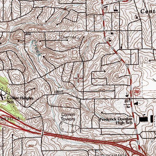 Topographic Map of Dale Creek Park, GA