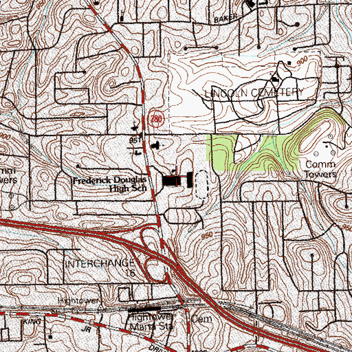 Topographic Map of Frederick Douglass High School, GA