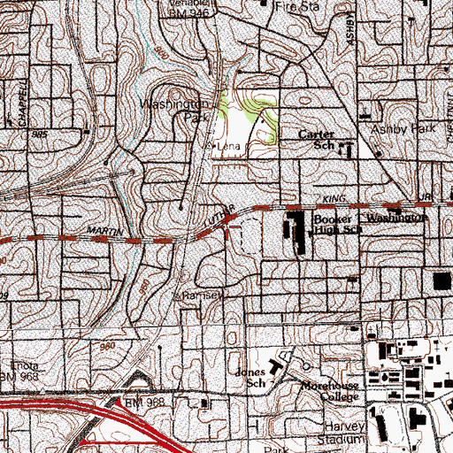 Topographic Map of West Hunter Branch Atlanta-Fulton Public Library, GA