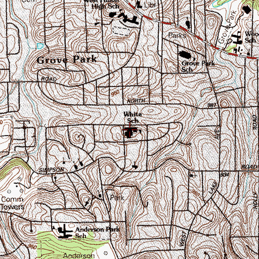 Topographic Map of Walter White Elementary School, GA