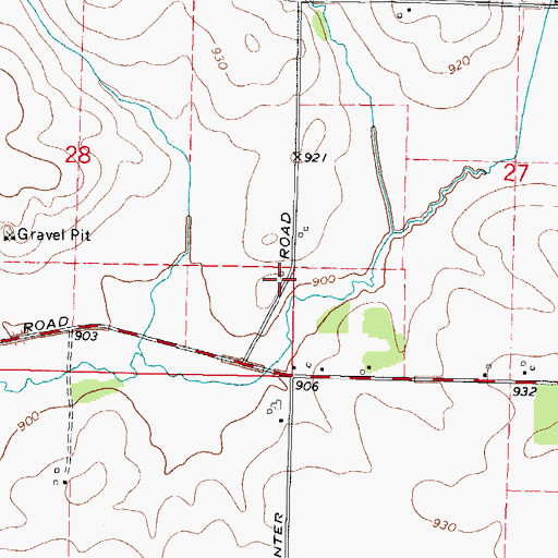 Topographic Map of Hovey School (historical), IL
