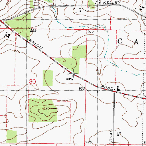 Topographic Map of Redoak School (historical), IL