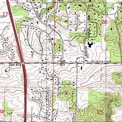 Topographic Map of Shaw School (historical), IL