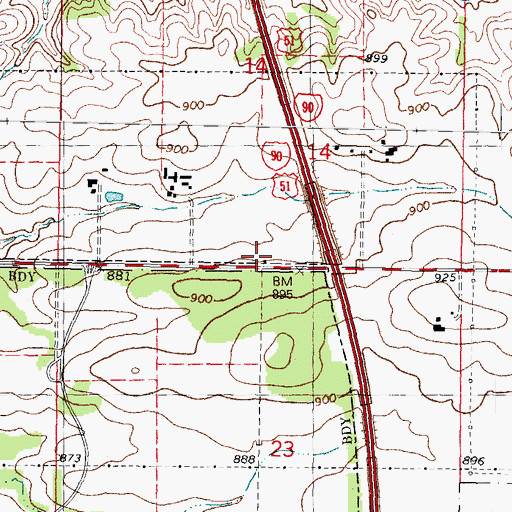Topographic Map of West Lane School (historical), IL