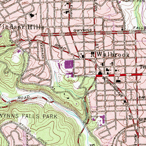 Topographic Map of Edgewood Elementary School, MD