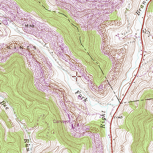 Topographic Map of Charity Fork School (historical), WV
