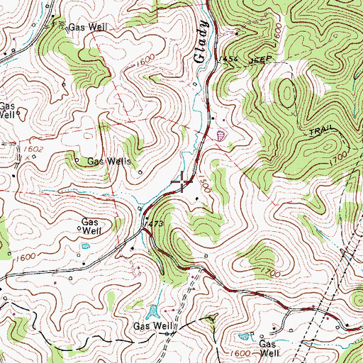 Topographic Map of Glady School (historical), WV