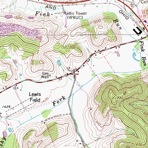 Topographic Map of Lower Brushy Fork School (historical), WV