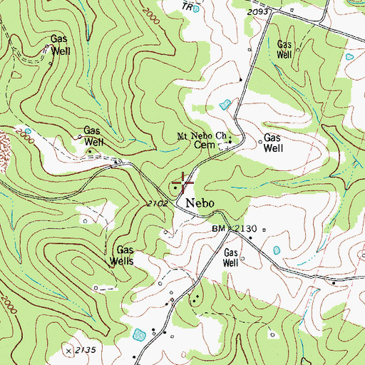 Topographic Map of Nebo School (historical), WV